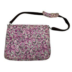 Mary Kate and Ashley Messenger Hobo Bag Psychedelic Pink & White